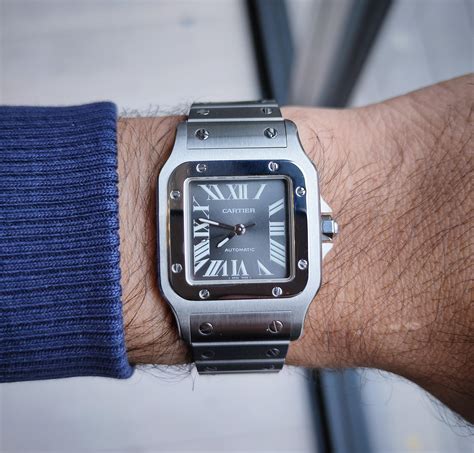 cartier santos grey dial|cartier santos galbee grey dial.